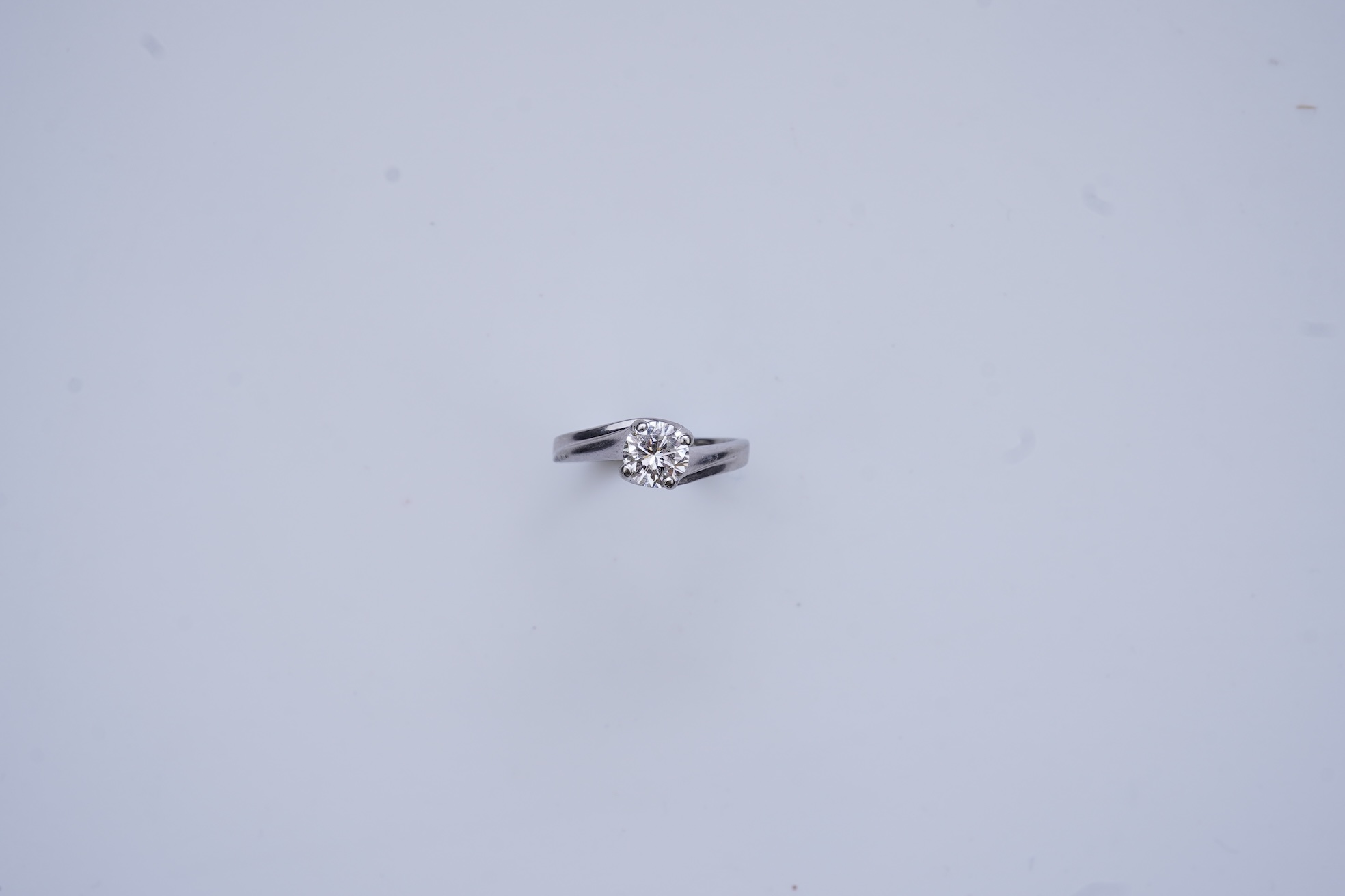 A diamond solitaire ring